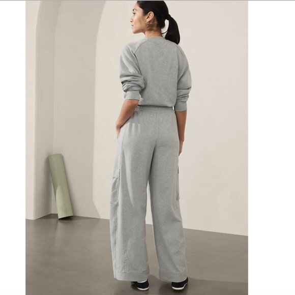 ATHLETA Retroterry High Rise Wide Leg Cargo Pant Gray Grey Size XL NWT - Picture 3 of 7
